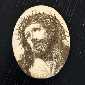 Wooden Jesus Portrait Magnet